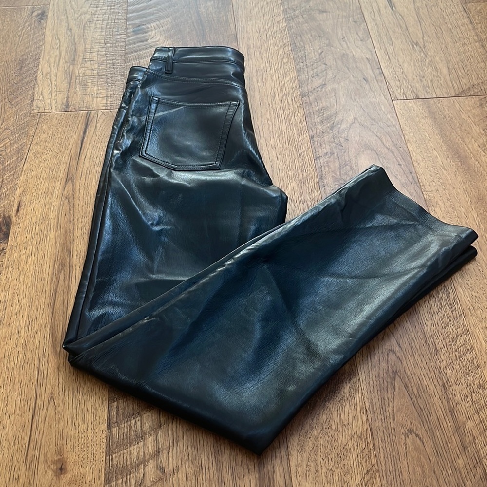Wilfred Woman’s Black Faux Leather Pants Size 4